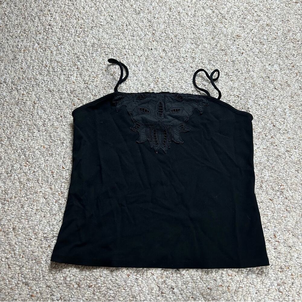 Express Tank Top Womens Size Medium Black Y2K Lace Sleeveless Shirt NWOT